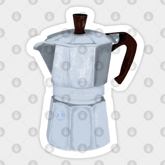 Moka Pot Sticker by njikshik